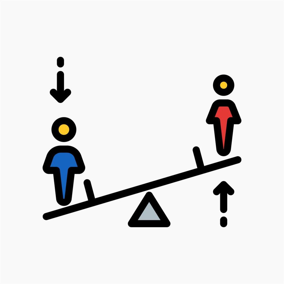 Design Illustration graphic of Lever System icon with colored outline style. Suitable for UI, mobile design, web design, etc. vector