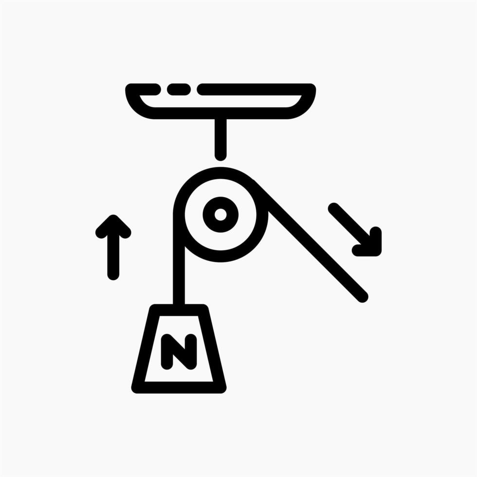 Design Illustration graphic of Single pulley icon with line style. Suitable for UI, mobile design, web design, etc. vector