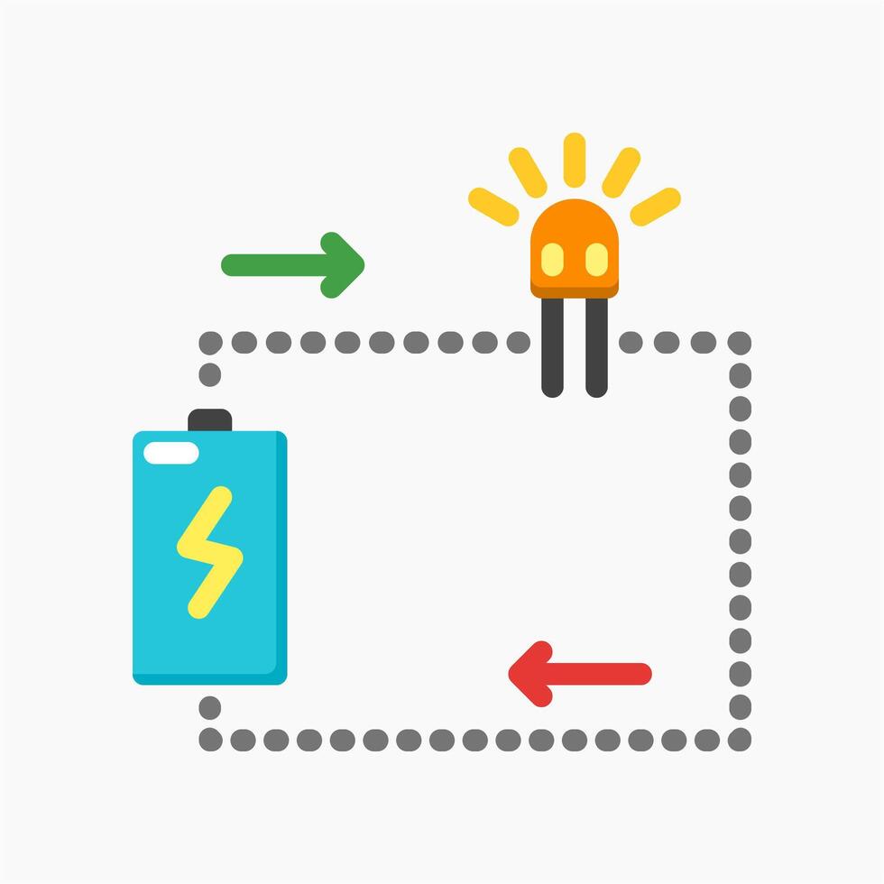 Design Illustration graphic of simple electrical circuit icon with flat style. Suitable for UI, mobile design, web design, etc. vector