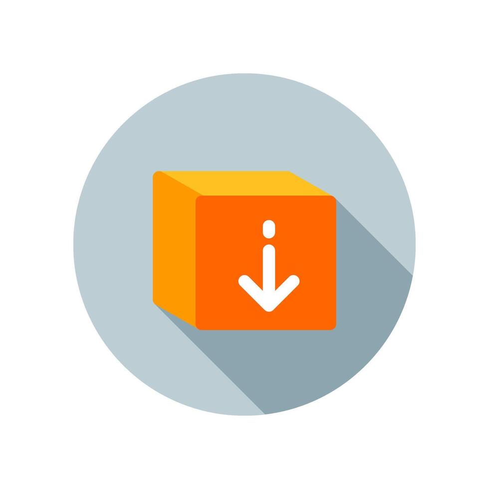 Design Illustration graphic of download box icon with flat style. Suitable for UI, mobile design, web design, etc. vector
