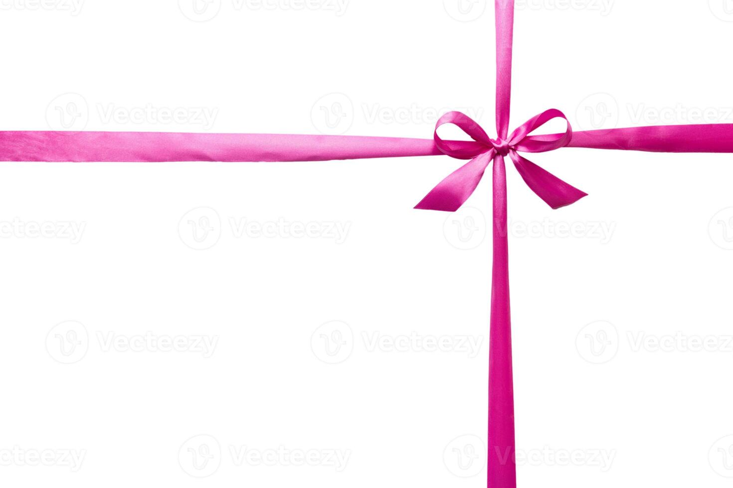 Red ribbon bow isolated white background. empty space for design photo