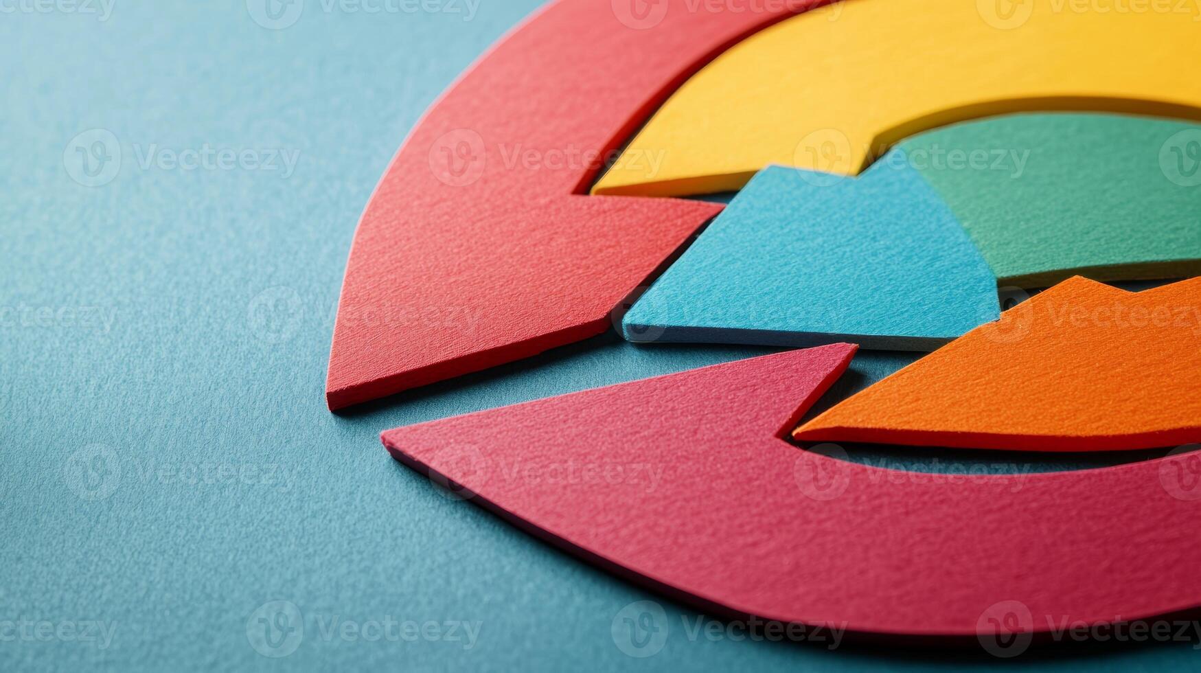 Colorful Arrows Representing Customer Journey Concept on Blue Background photo