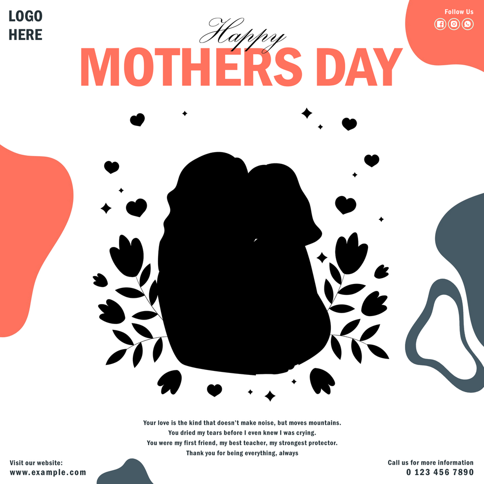 Mother's Day Social Media Post with Mom and Daughter psd