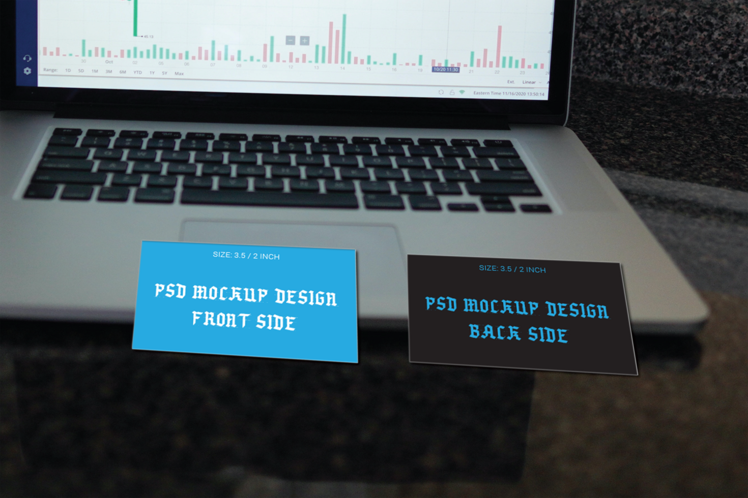 Outstanding Double Sided Business Card Flash Card Gift Card Visiting Card or Thank You Card Mockup Files psd