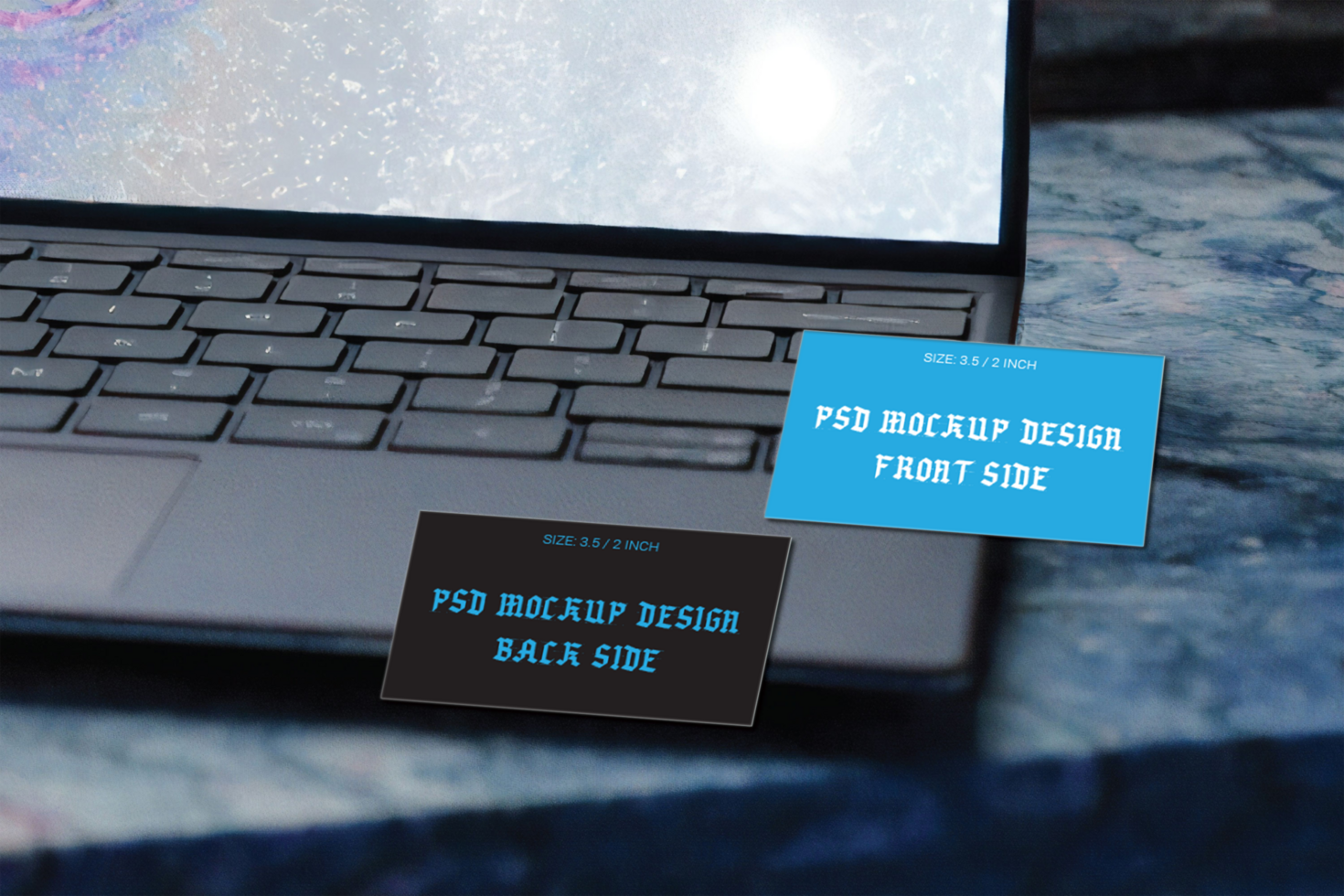 Excellent Double Sided Business Cards Flash Cards Gift Cards Visiting Cards or Thank You Card Mockup File psd