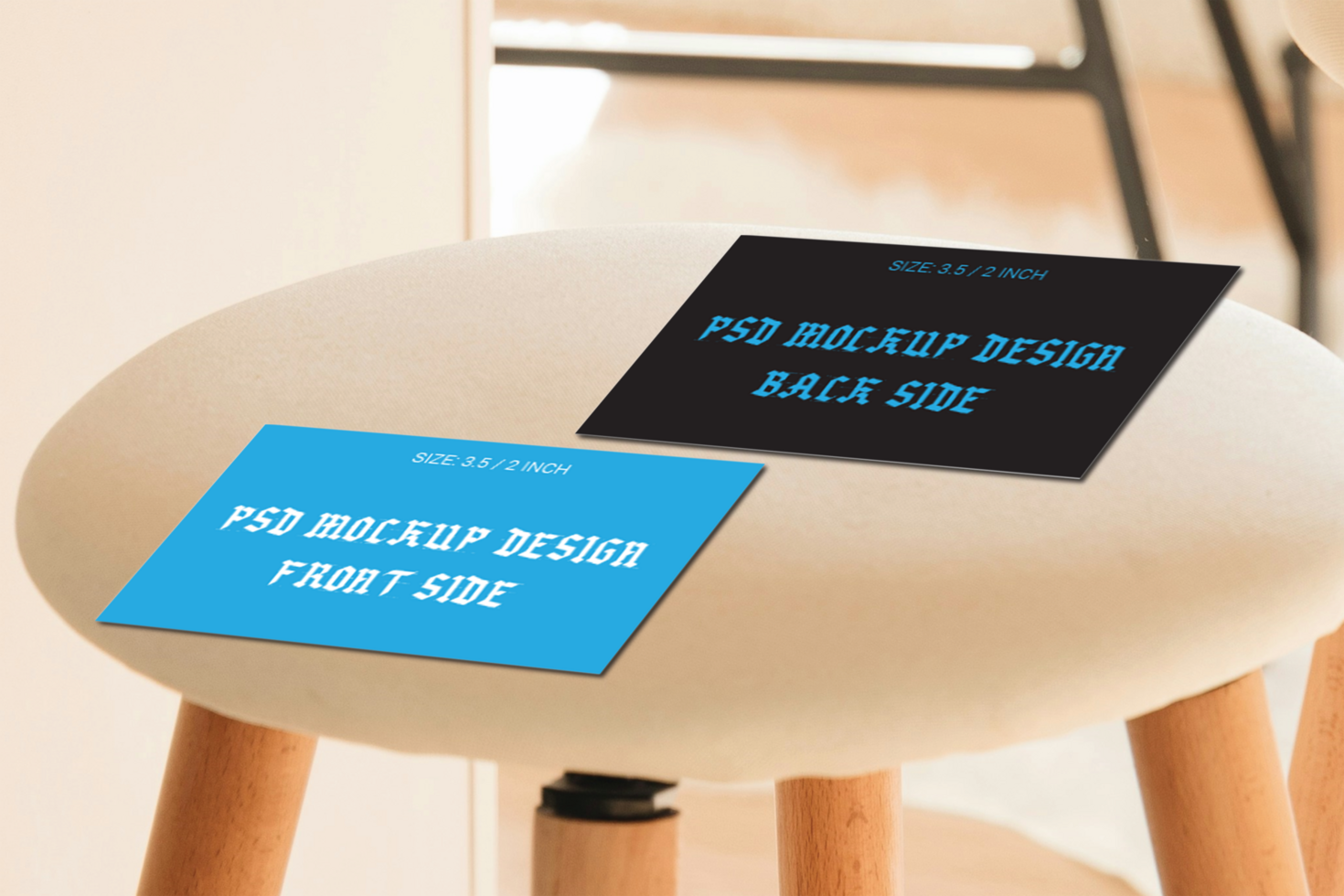Double Side Business Card Flash Cards Gift Cards Visiting Cards And Thank You Cards Mockup File psd