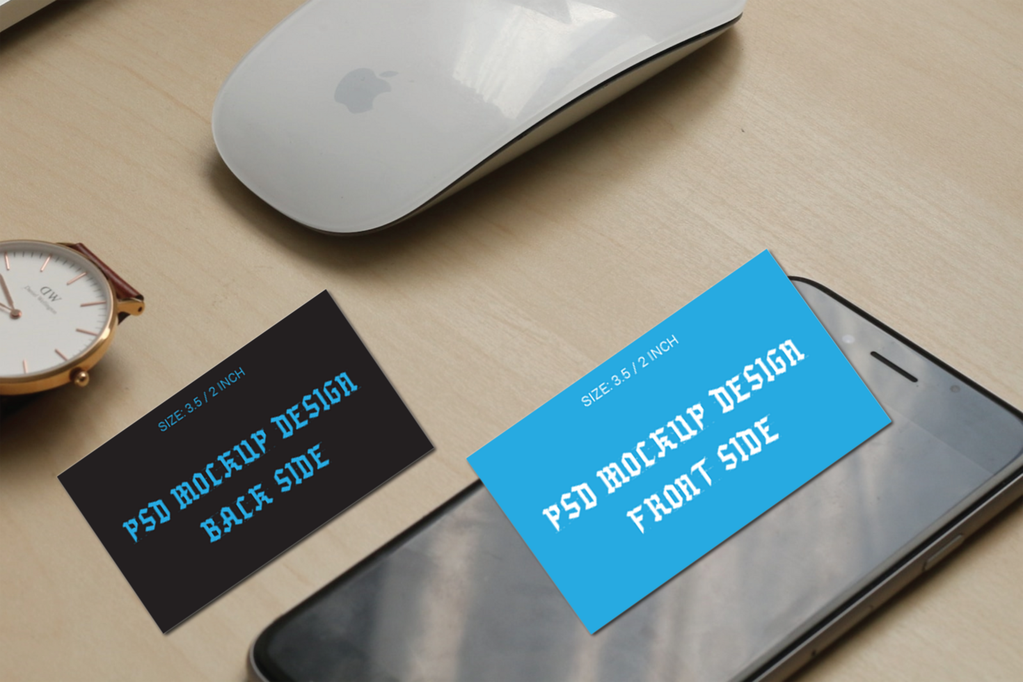 Double Sided Business Card Flash Card Gift Cards Visiting Cards And Thank You Cards Photoshop Mockup Files psd