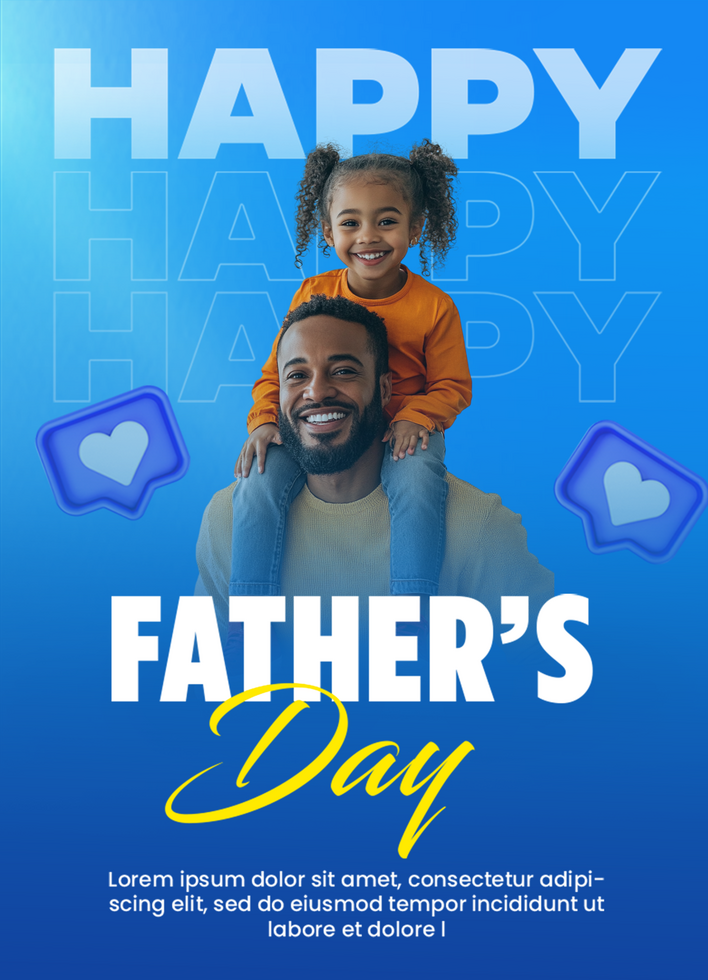 Happy Father Day Celebration Poster Template With Father Love Background Father Day Greetings psd