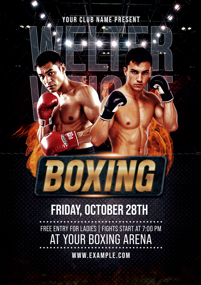 Black Boxing Fight Championship Social Media psd