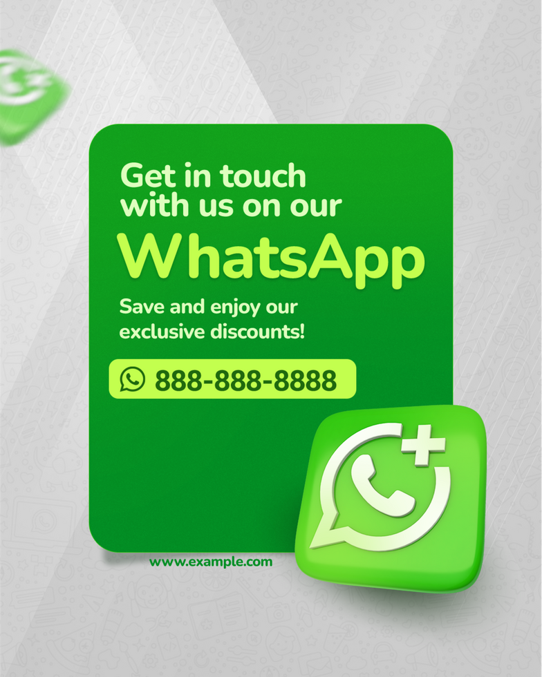 Get in touch with us on our Whatsapp save and enjoy our promo psd