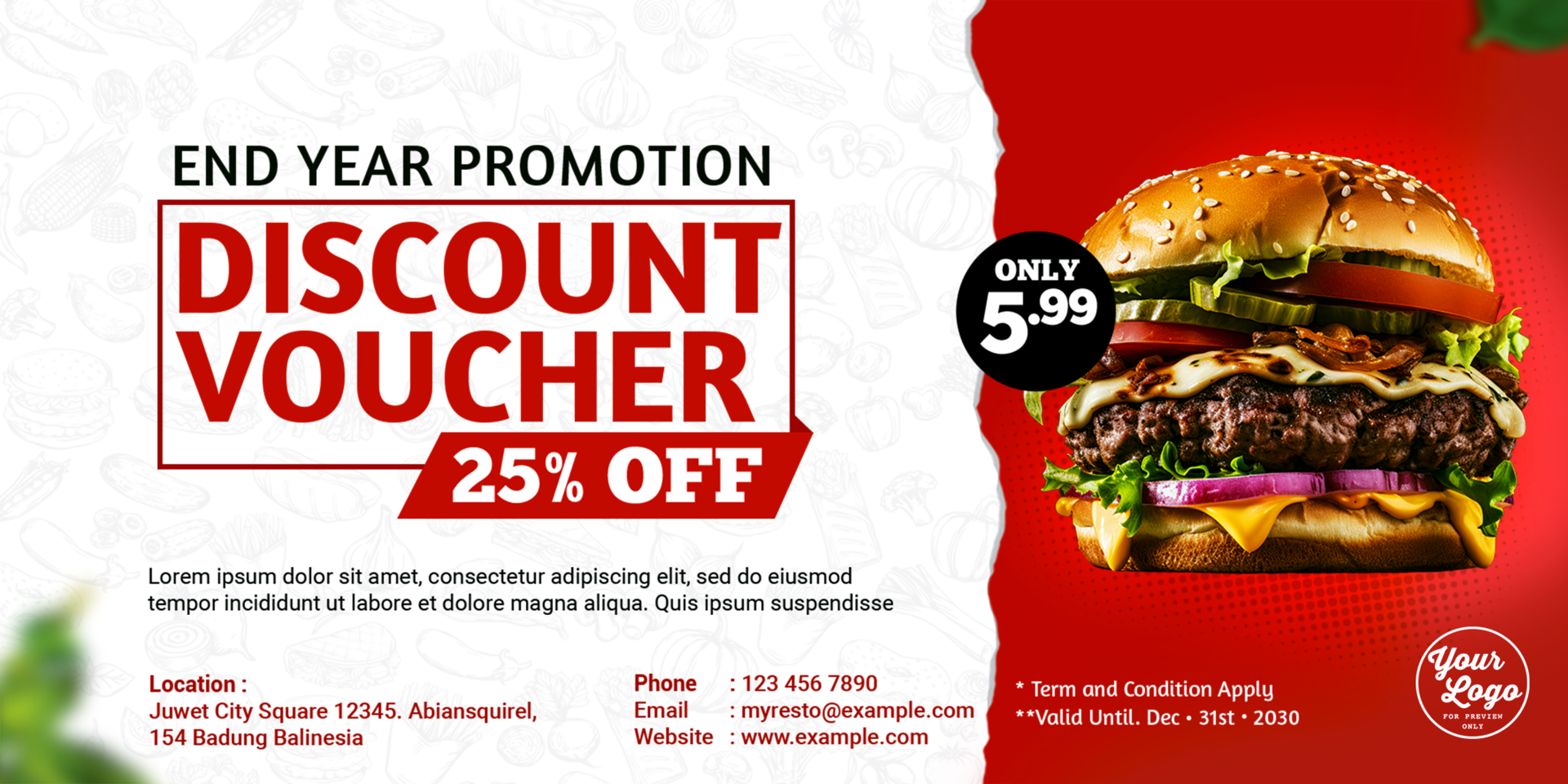 Discount Voucher Restaurant psd