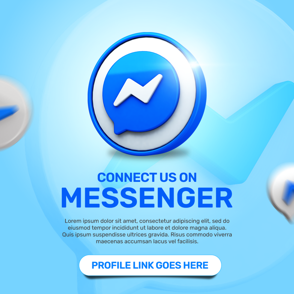 Connect Us On Messenger Square Template for social media Post psd