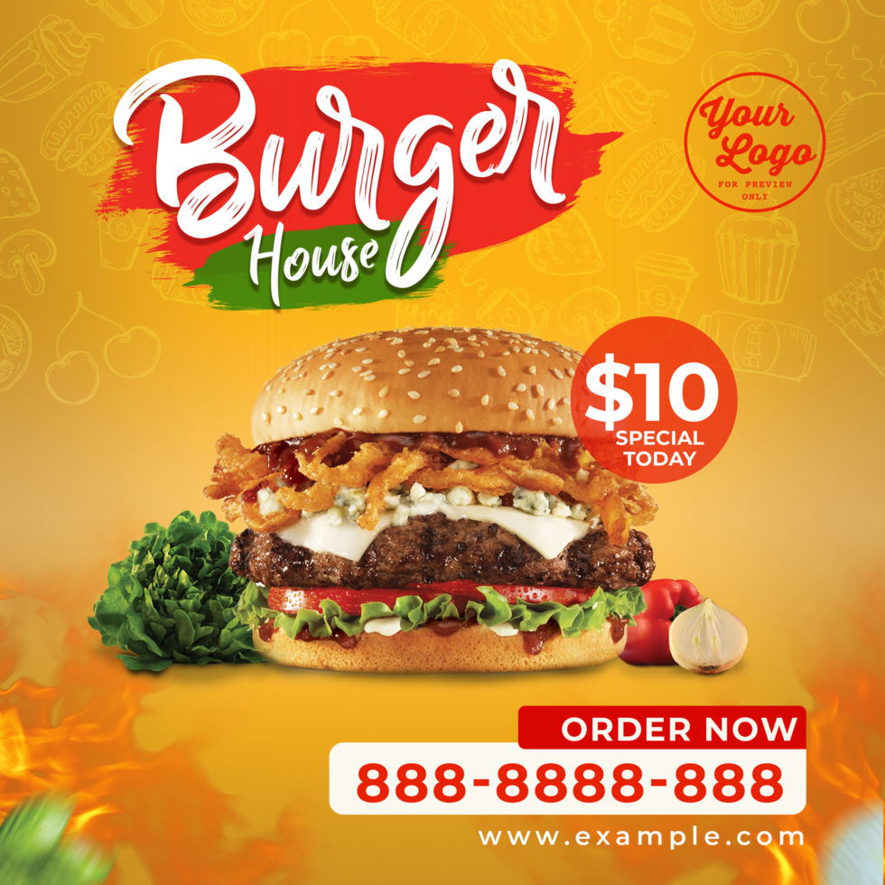 Social Media Burger House Food Restaurant Promotion psd