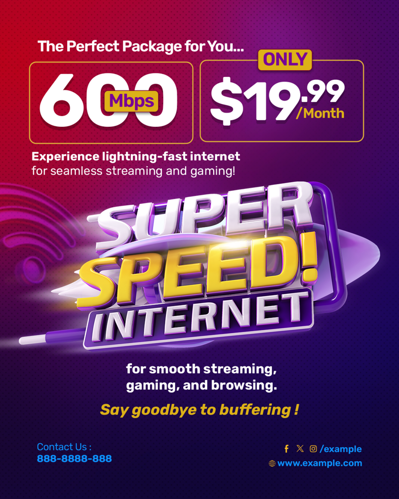 Supper Speed Package Internet Provider Promotion psd