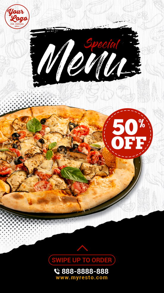 Special Menu Pizza Social Media Story psd