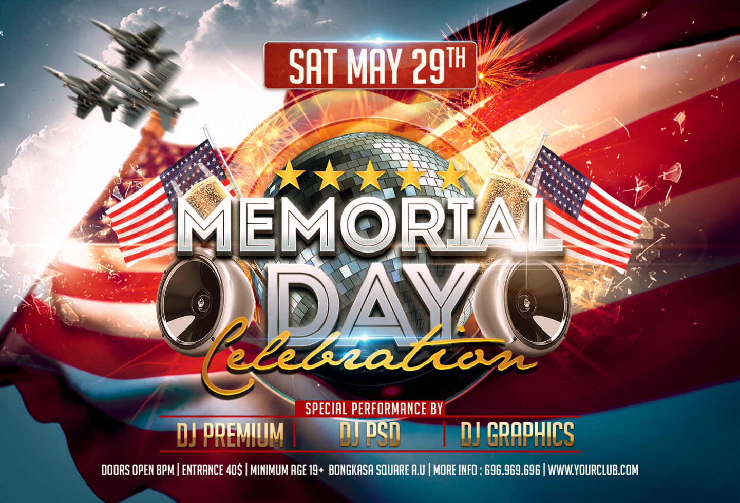 Memorial Day Celebration Event psd