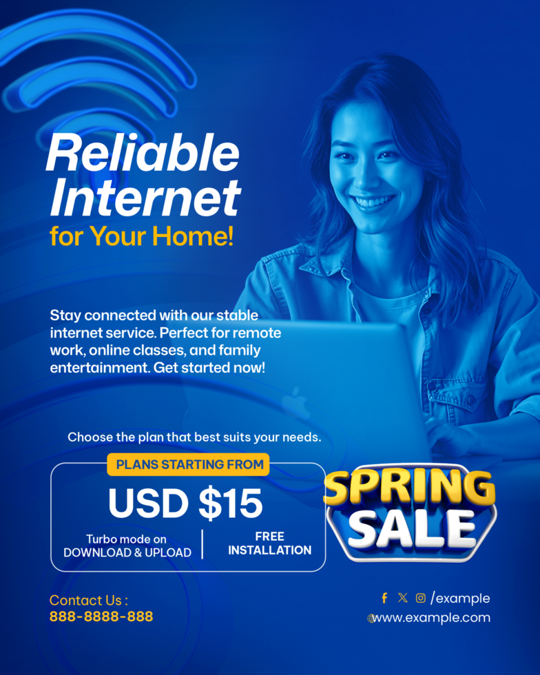 Reliable Internet Blue Internet Provider Promotion psd