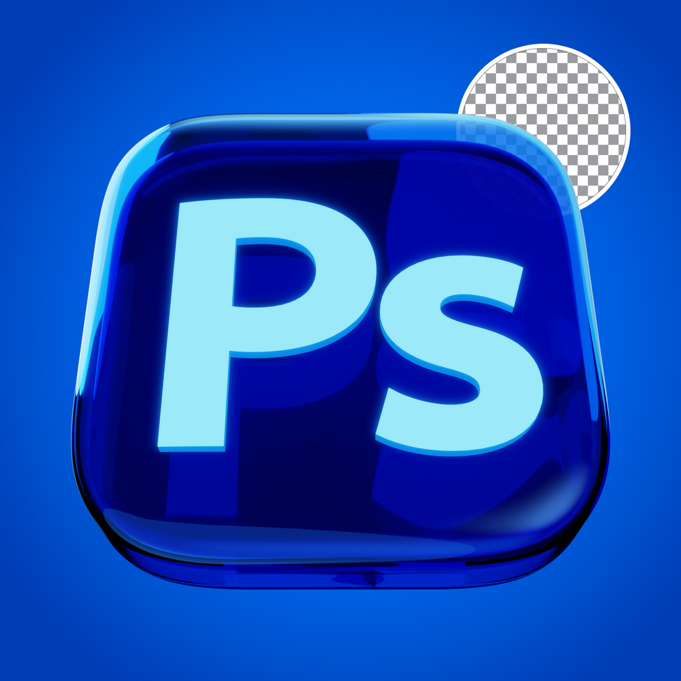 3D Glass Effect Adobe Photoshop icon psd