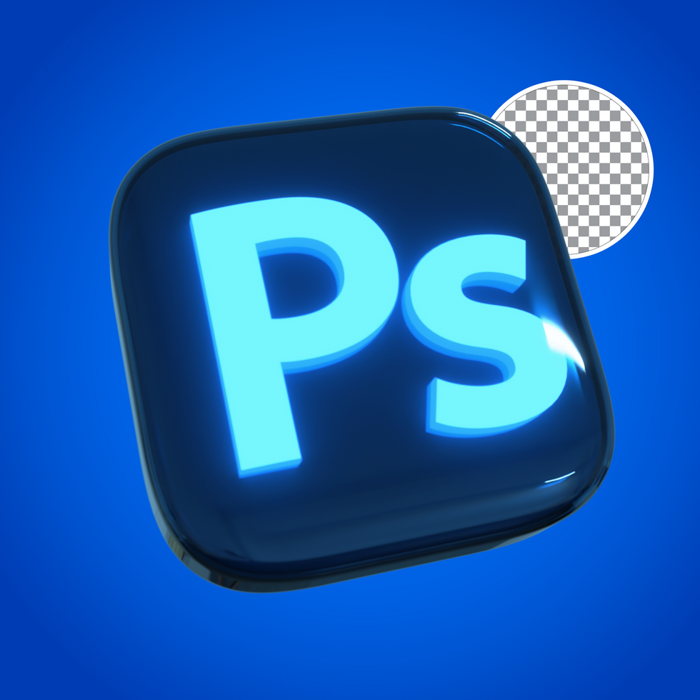 neon glow style Adobe Photoshop icon psd