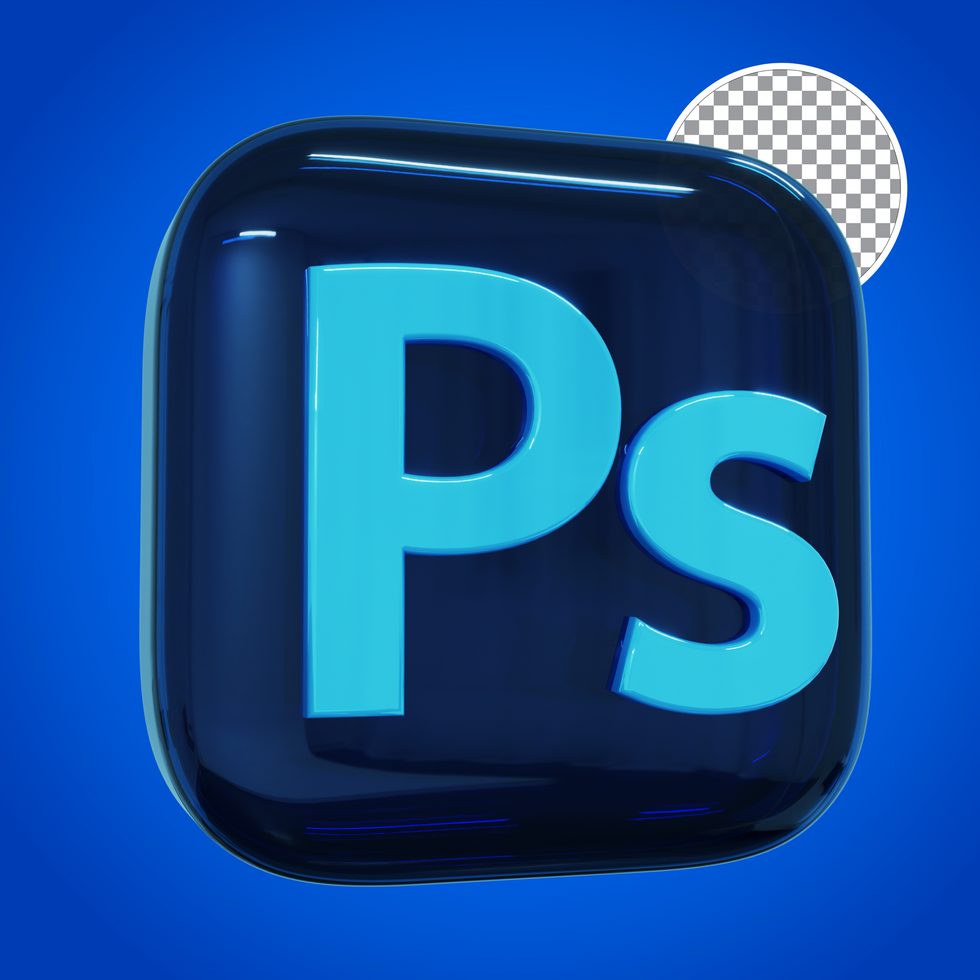 glossy 3d render Adobe Photoshop icon psd