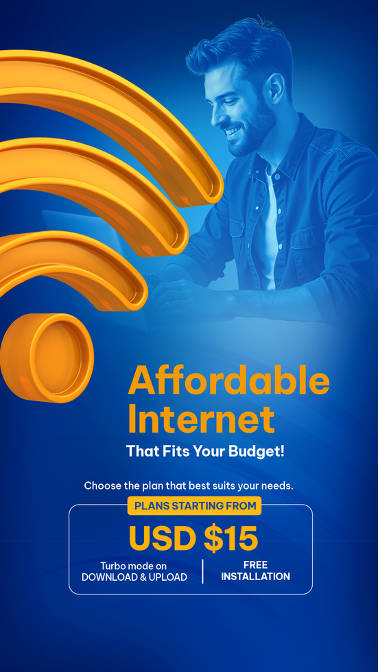 Affordable Internet Blue Internet Provider Promotion psd