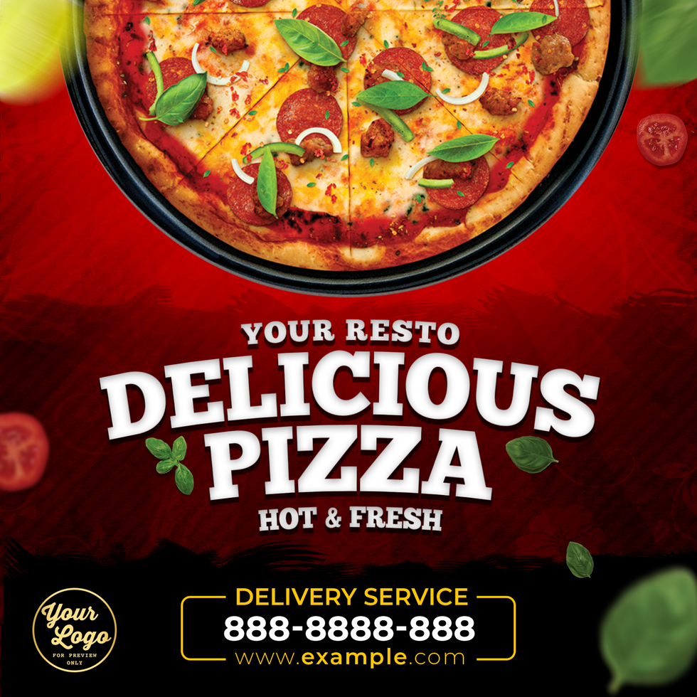 Your Resto Delicious Pizza Social Media Post psd