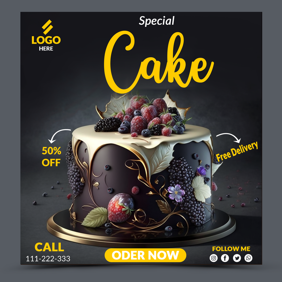 Special Cake Promotion Social Media Design psd
