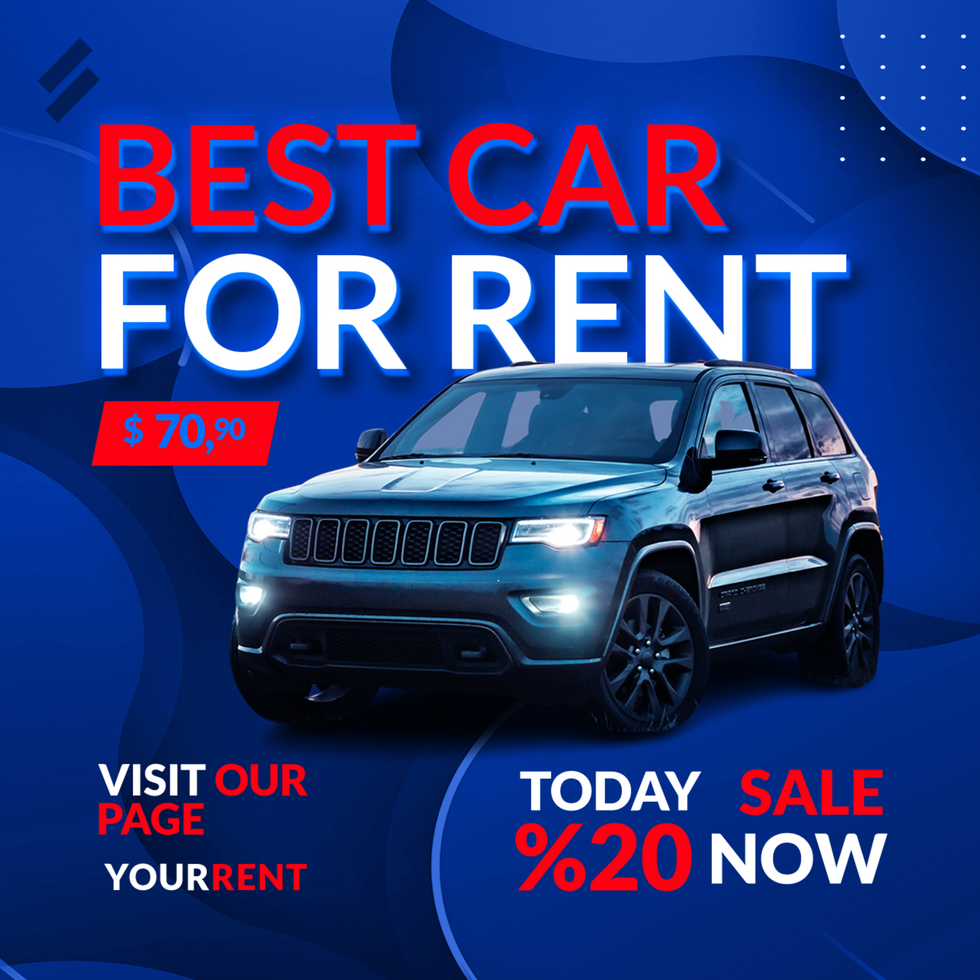 Best Car For Rent Social Media Post Design psd