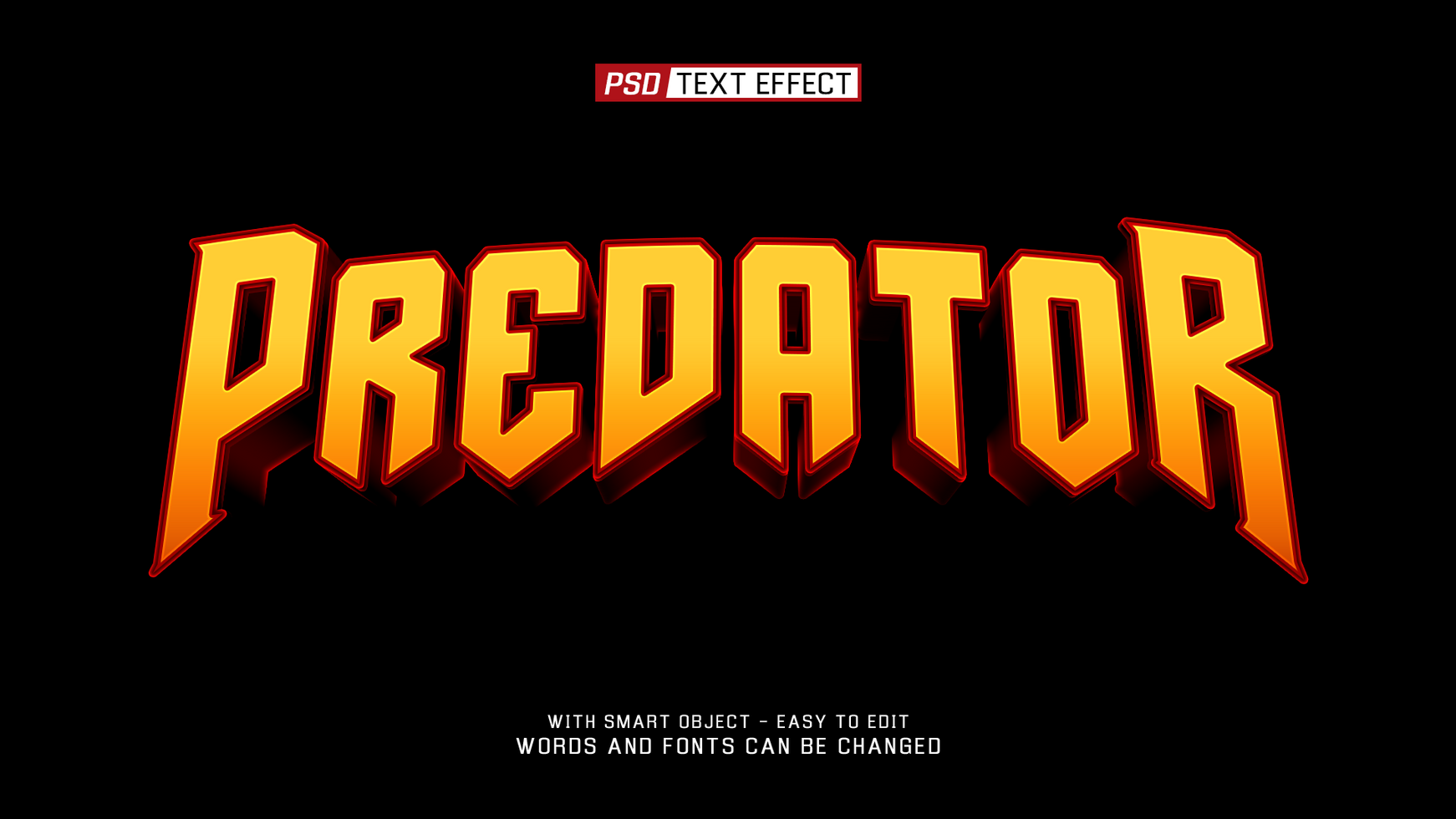 predator 03 3d text effect psd