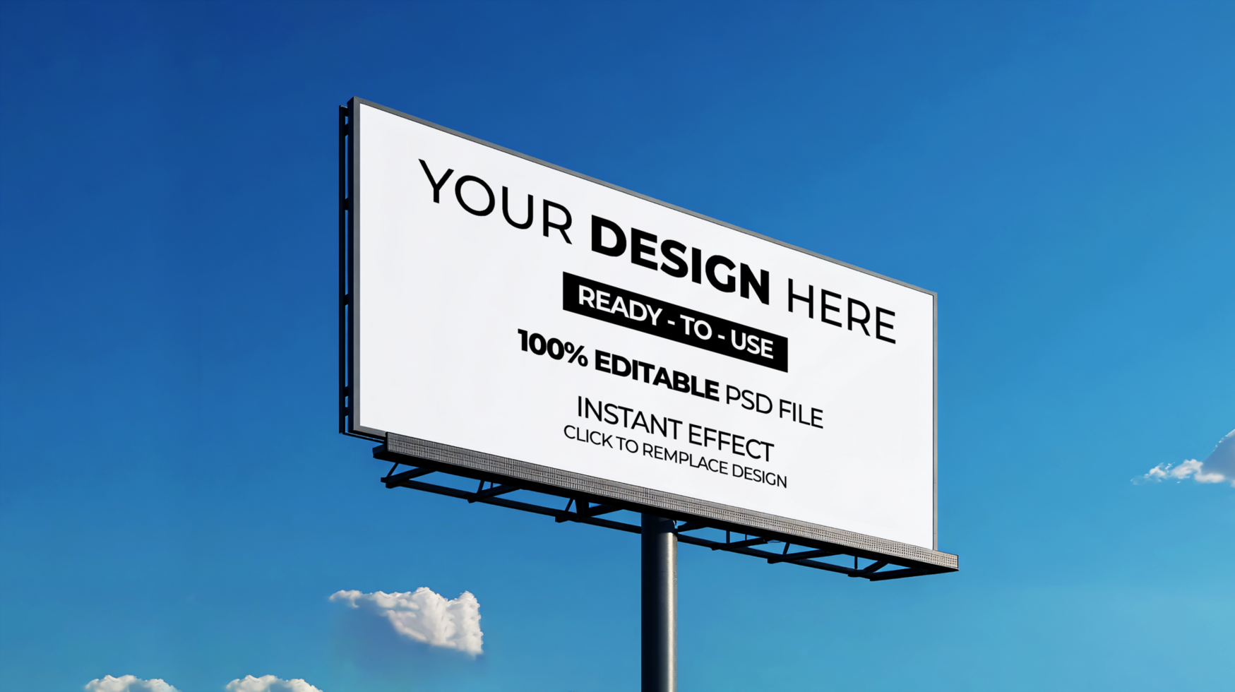 billboard mockup with sky background psd