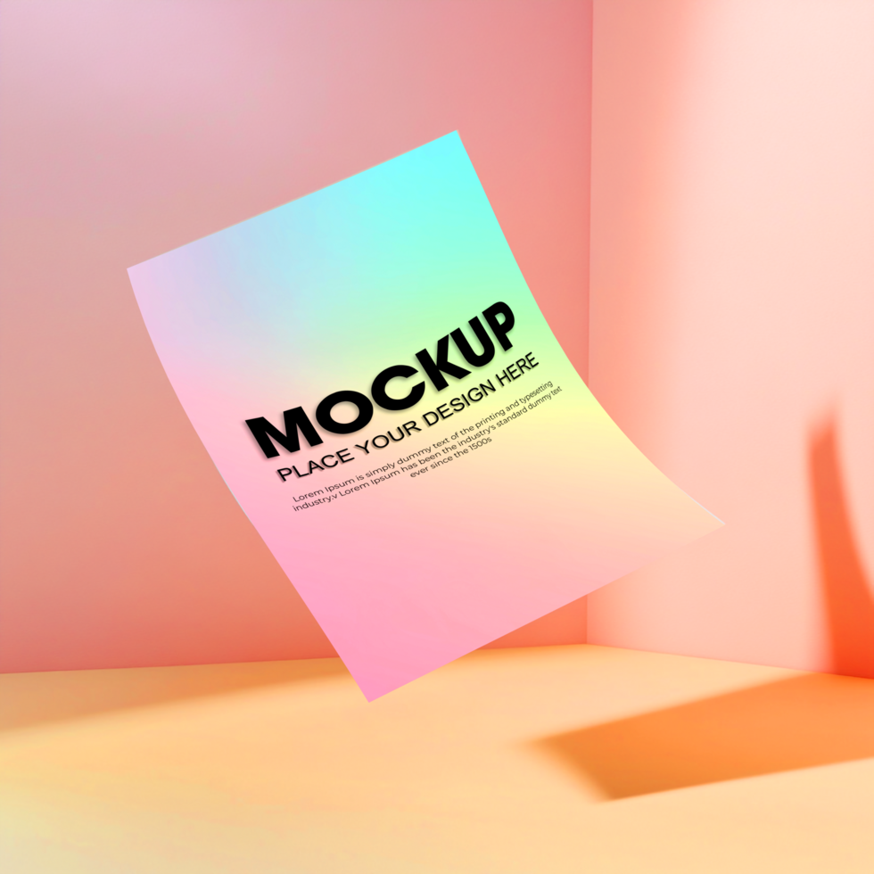 Pastel Rainbow Mockup Holographic Gradient Background for Branding Design psd