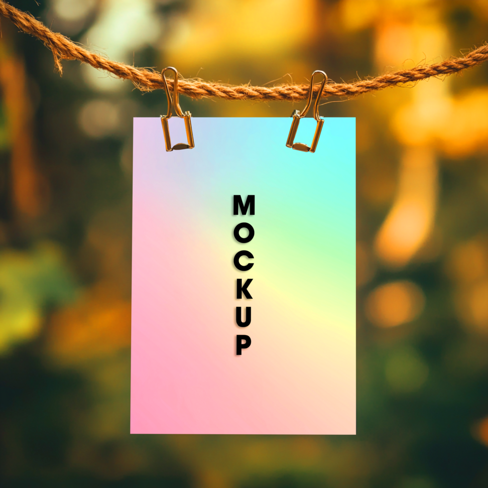 Vibrant Rainbow Mockup Hanging Outdoors Perfect for Your Design psd
