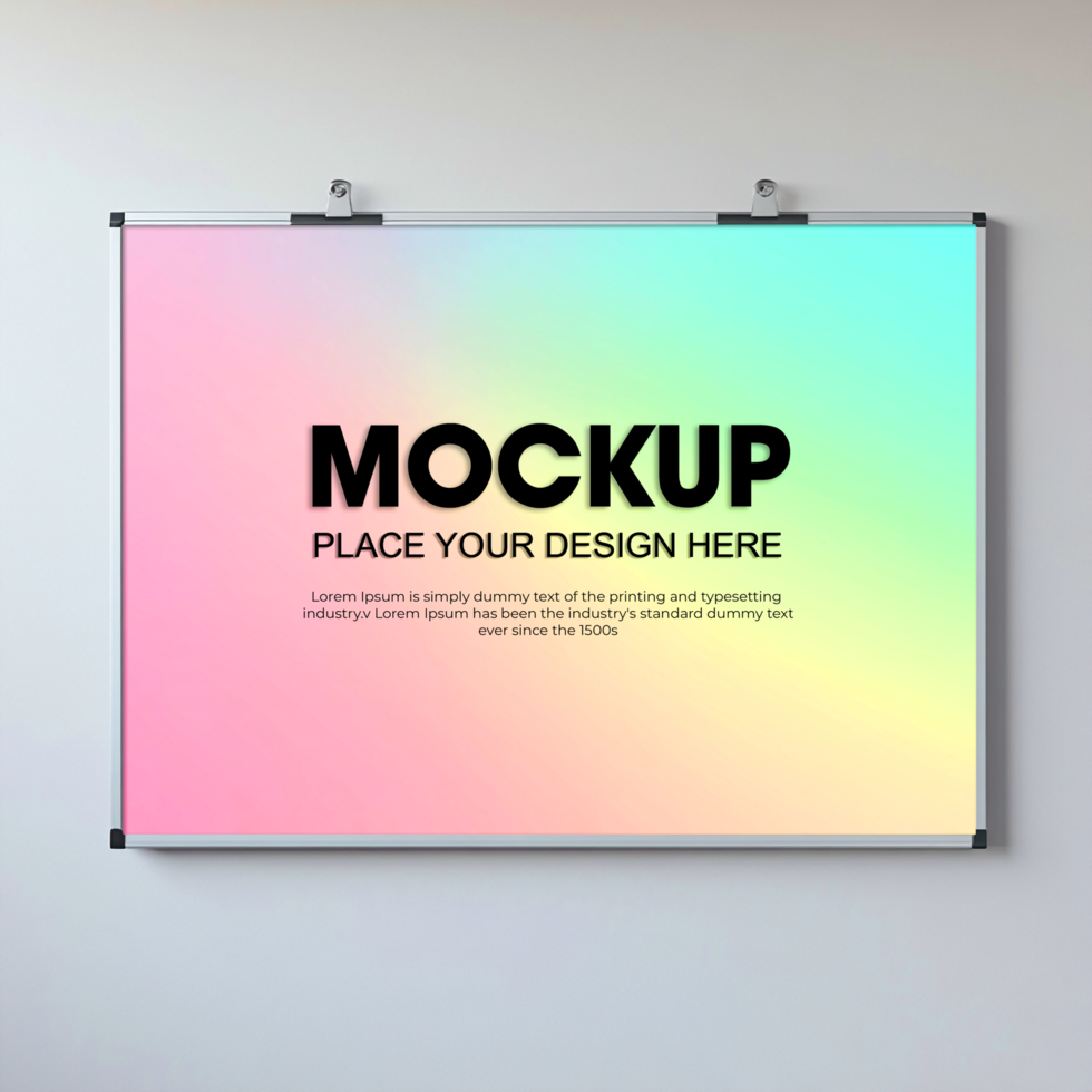 Pastel Rainbow Gradient Mockup Poster Frame Template psd