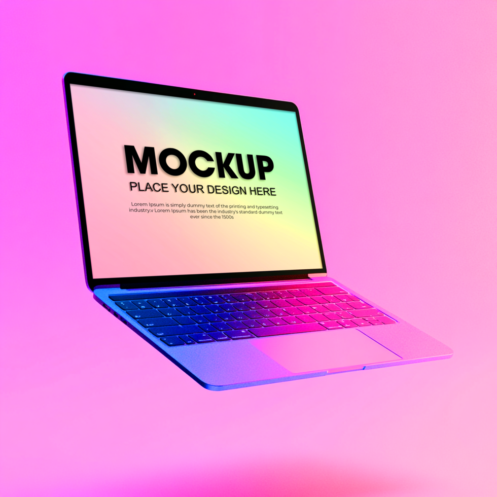 Vibrant Laptop Mockup Showcase Your Website or App Design psd