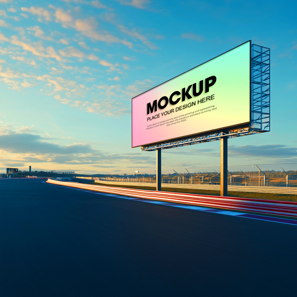 Highway Billboard Mockup for Advertising Design Template psd