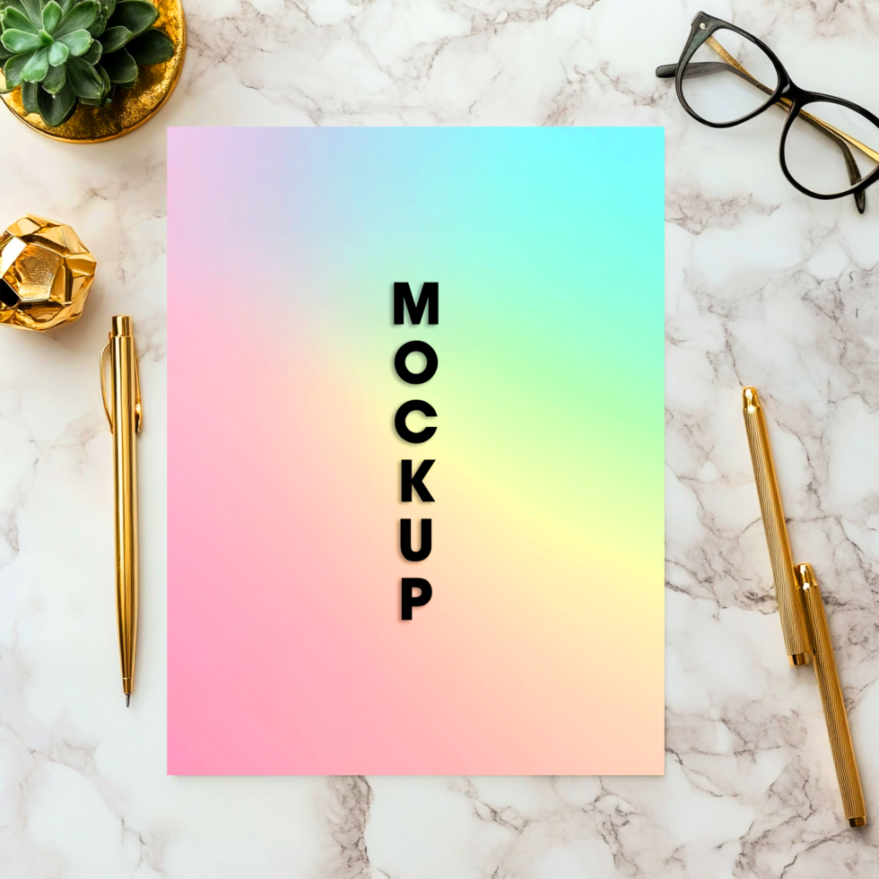 Pastel Rainbow Mockup Gradient Background for Branding Design psd