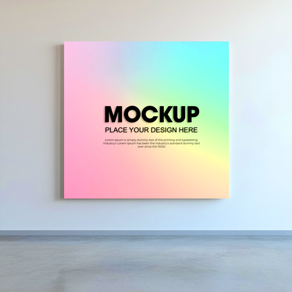 Pastel Rainbow Mockup Square Canvas Print Template psd