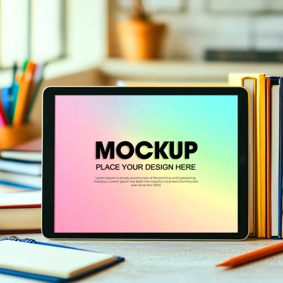 Tablet Mockup Education Learning Background for Online Courses psd