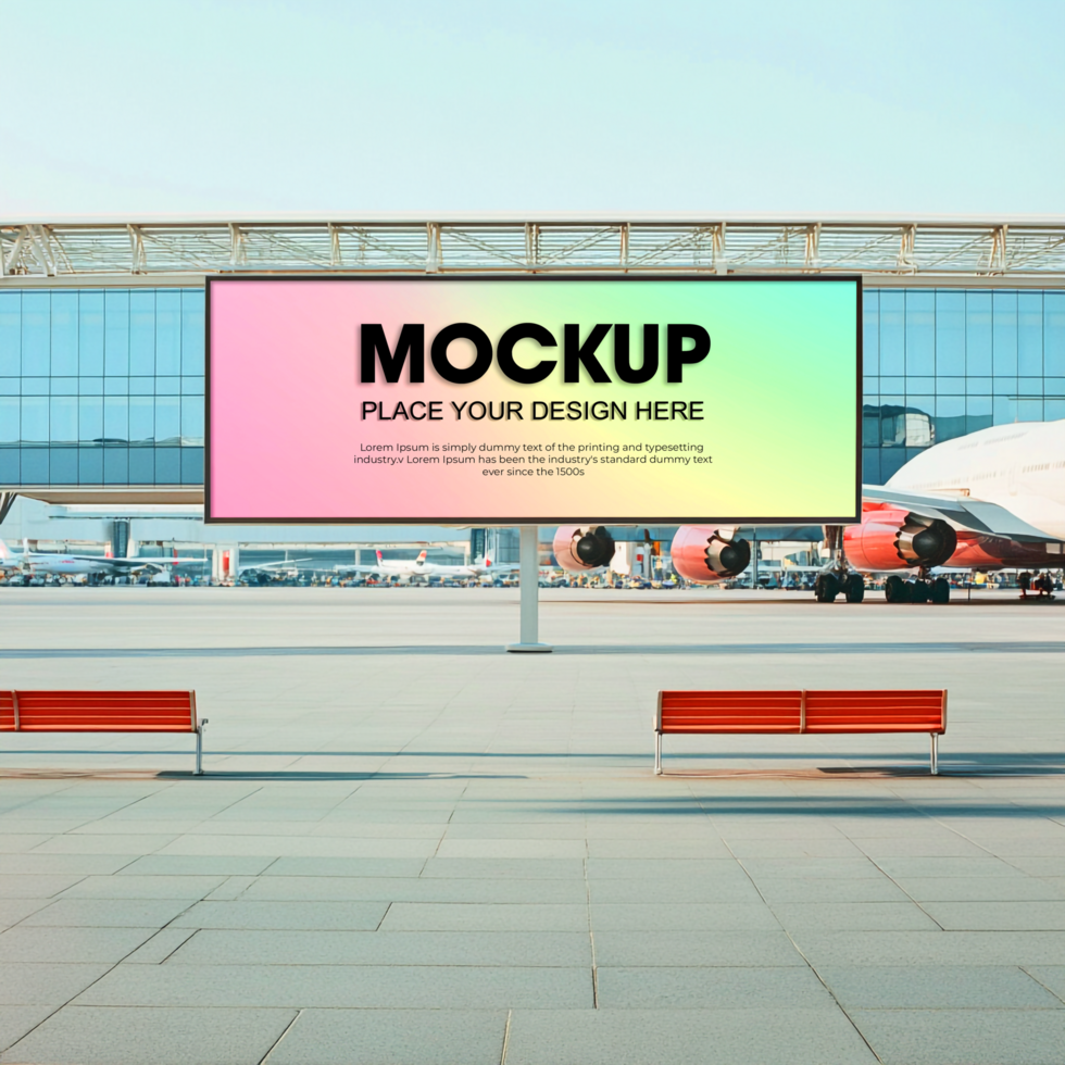 Airport Digital Billboard Mockup Advertise Your Brand to Travelers psd