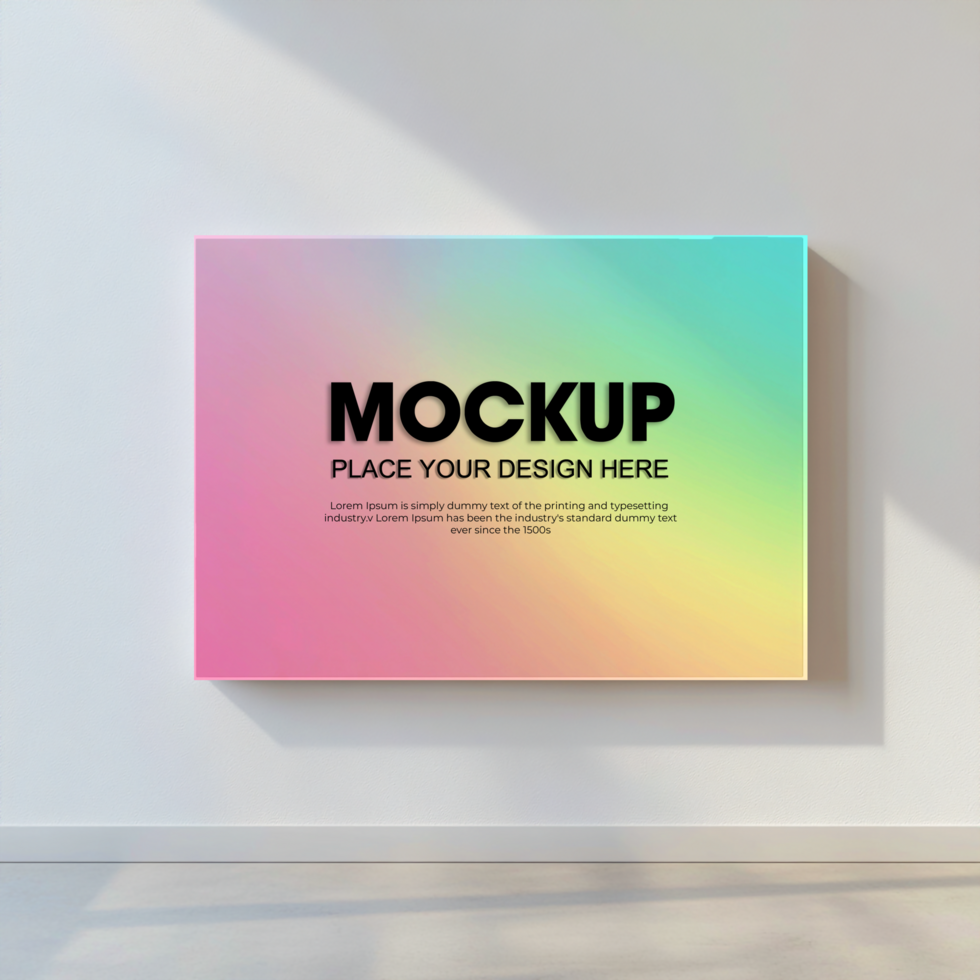 Canvas Mockup Pastel Gradient Wall Art Design Template psd