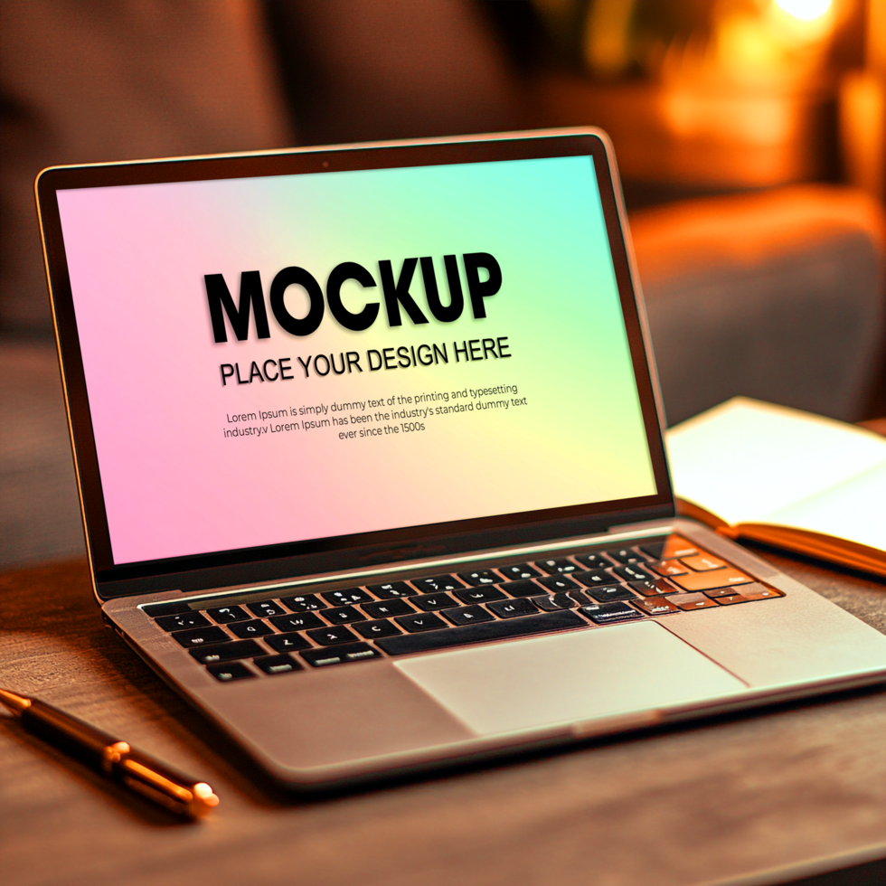 Laptop Mockup Modern Design for Your Website psd