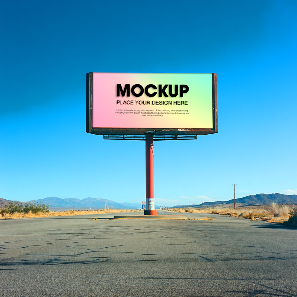 Billboard Mockup Stunning Desert Landscape Ad Template psd