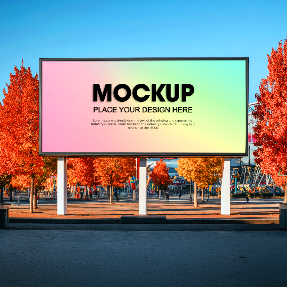 Autumn Billboard Mockup Place Your Ad Design psd