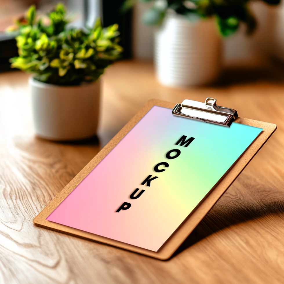 Pastel Rainbow Mockup Clipboard Design Template for Branding psd