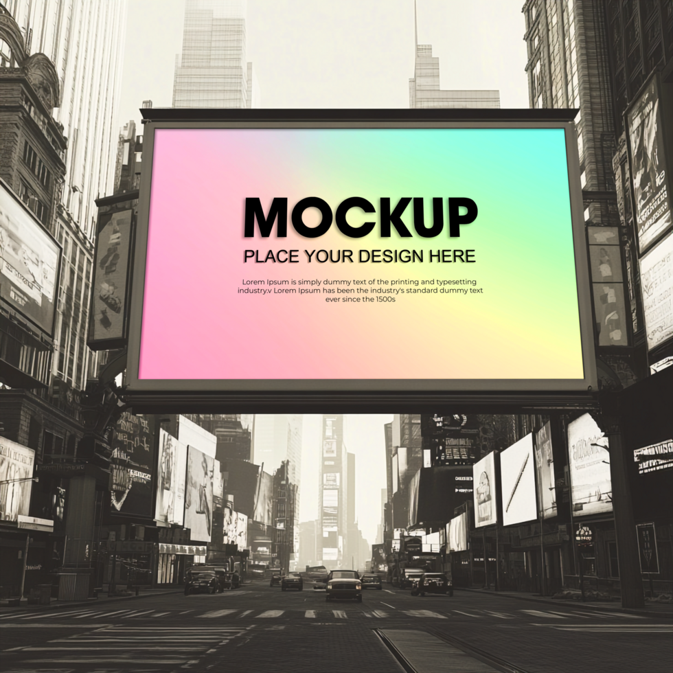 Billboard Mockup in a Busy City Street psd