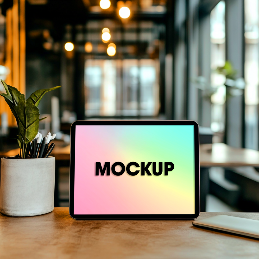 Tablet Mockup Modern Workspace Design Inspiration psd