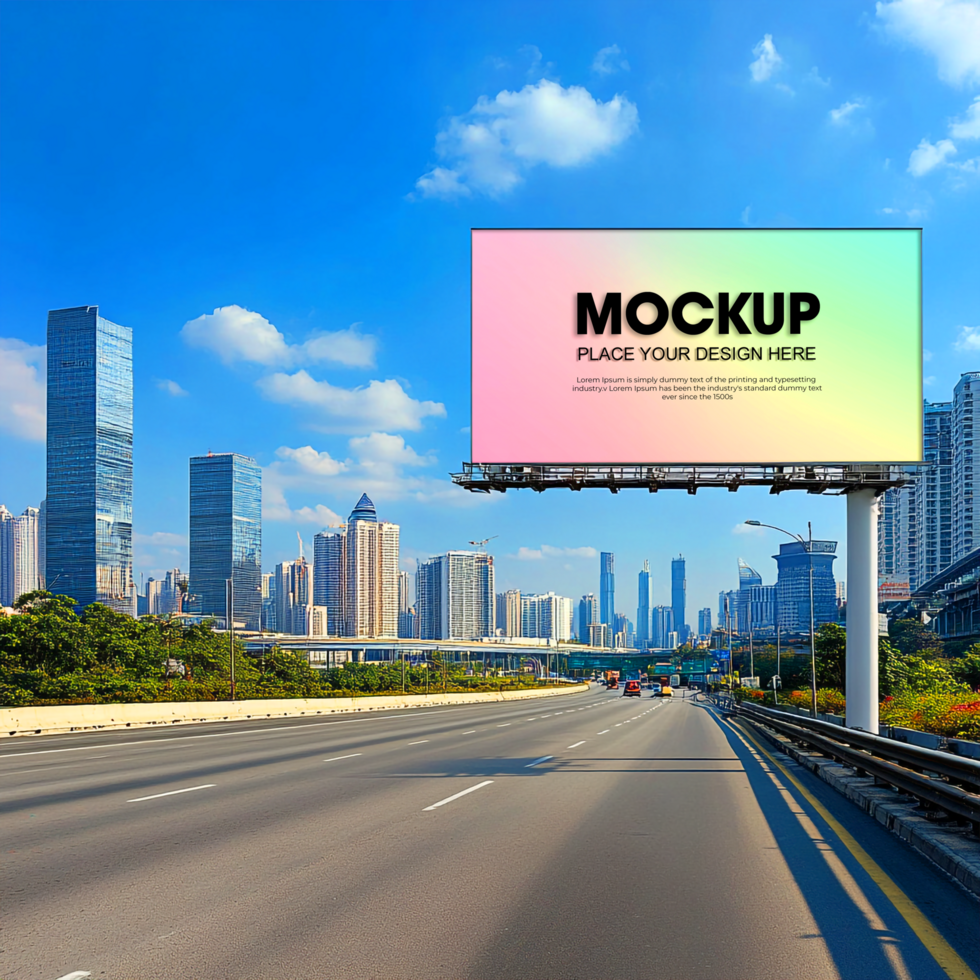 Billboard Mockup City Highway Advertising Outdoor Advertising Template psd