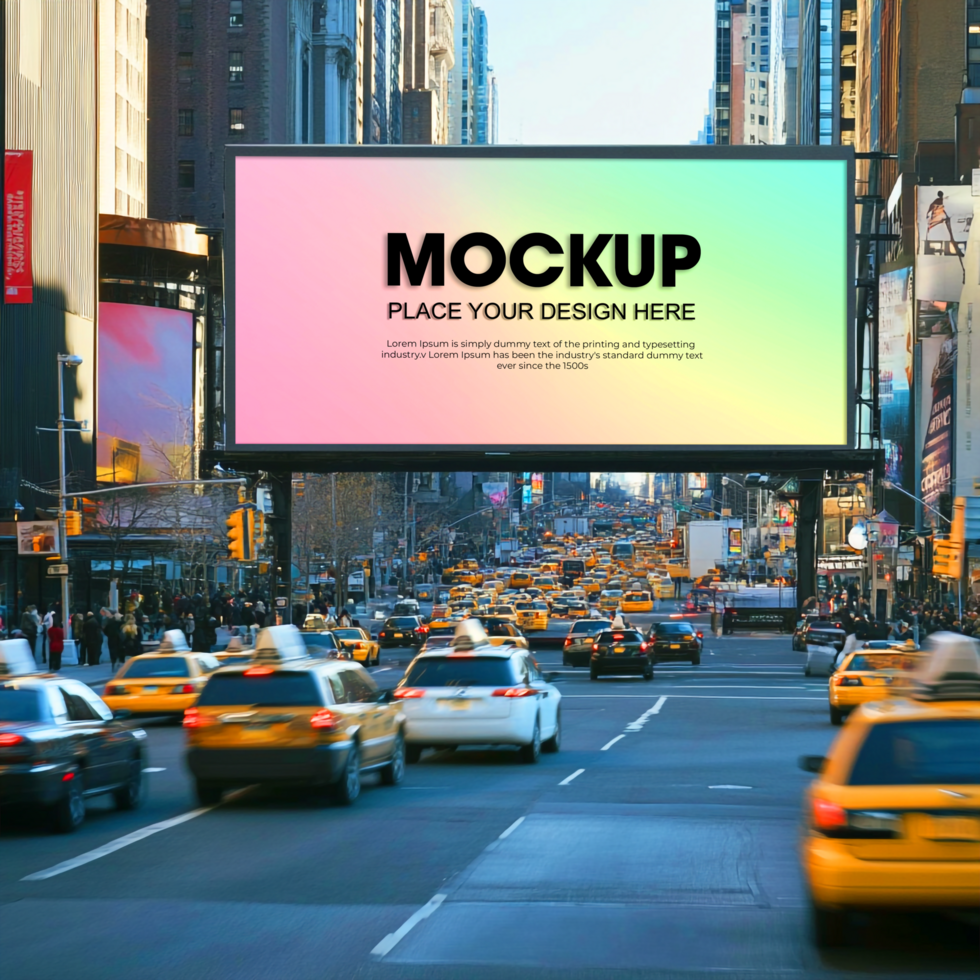 Times Square Billboard Mockup Giant Digital Screen Ad Template psd