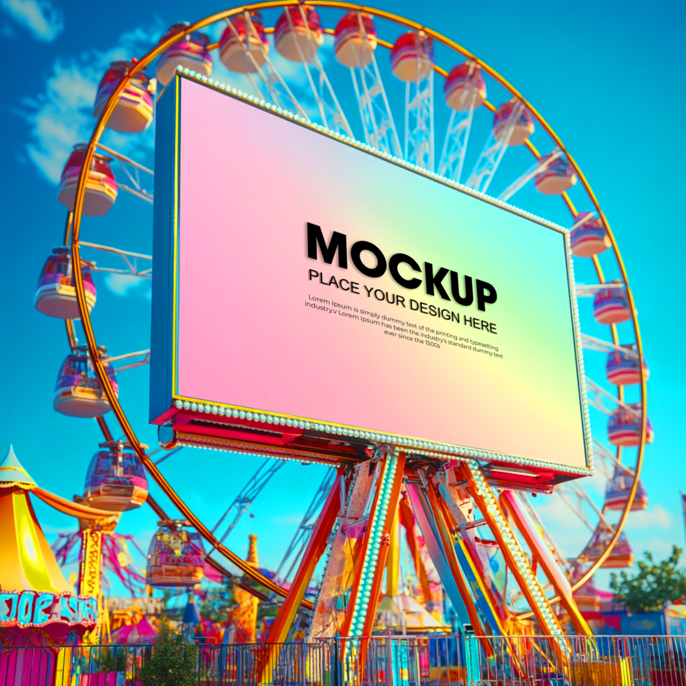 Amusement Park Billboard Mockup Advertise Your Brand psd
