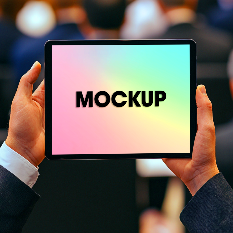 Tablet Mockup Hands Business Presentation psd